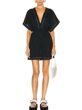 ERES Charly Short Dress Size 1 Small Black 100% Cotton Made in France